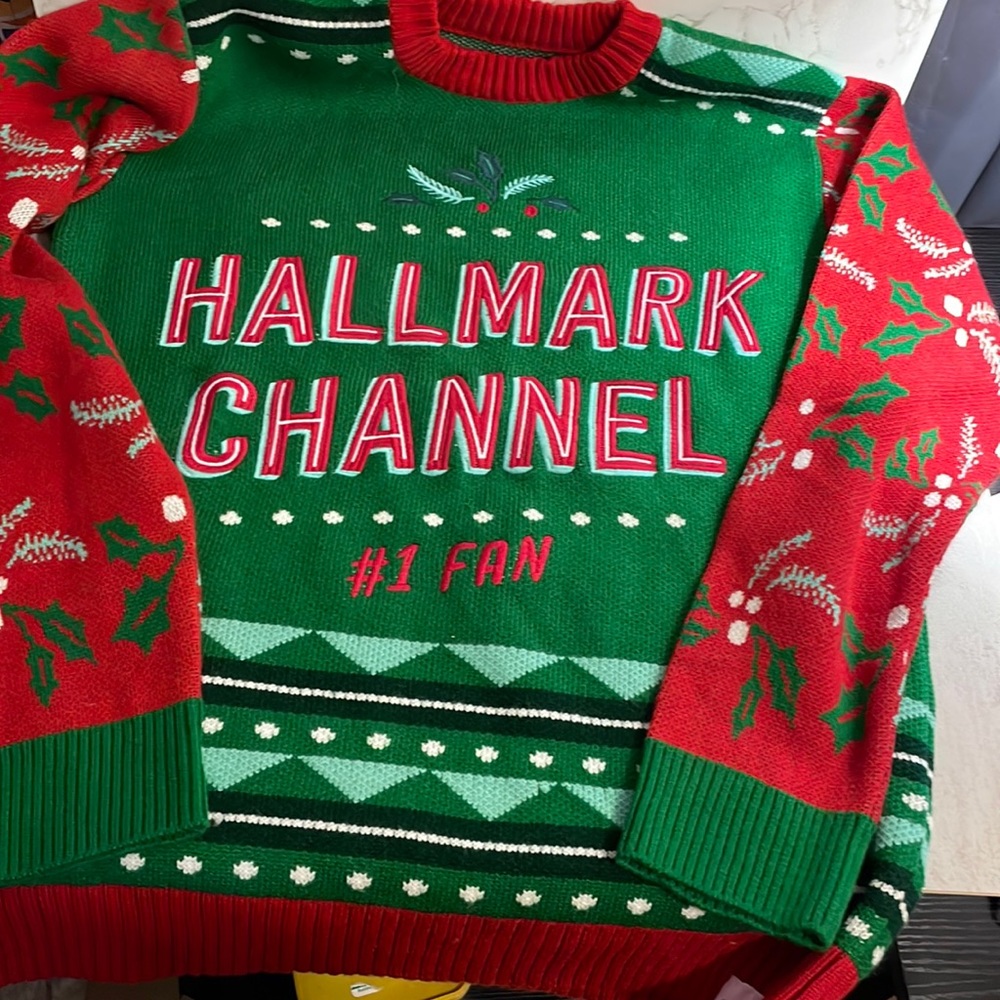 Hallmark brand Christmas sweater: hallmark channel #1 fan